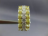ESTATE WIDE 5.22CT WHITE & FANCY YELLOW DIAMOND 18KT 2 TONE GOLD 3 ROW EARRINGS