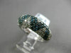 ESTATE 2.29CT WHITE & BLUE DIAMOND 14KT WHITE GOLD CRISS CROSS PAVE WEDDING RING
