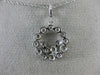 ESTATE .47CT DIAMOND 14KT WHITE GOLD 3D CIRCLE OF LIFE BEZEL HAPPY PENDANT