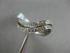ESTATE .39CT ROUND DIAMOND 18K WHITE GOLD 3D DOUBLE WAVE COMPANION LOVE RING SET