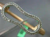 ESTATE LARGE .75CT DIAMOND 18KT WHITE ROSE GOLD MATTE SHINY LOVE BANGLE BRACELET
