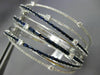 ESTATE WIDE 8.34CT DIAMOND & SAPPHIRE 14K WHITE GOLD CRISS CROSS BANGLE BRACELET