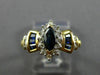 ESTATE .98CT DIAMOND & SAPPHIRE 14KT WHITE & YELLOW GOLD 3D HALO ENGAGEMENT RING