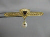 ESTATE BLUE TOPAZ PEARL 14K YELLOW GOLD FILIGREE HANGING STICK PIN BROOCH #20855