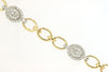 WIDE .75CT DIAMOND 14K 2 TONE GOLD 3D PAVE OVAL LINK BY THE YARD TENNIS BRACELET
