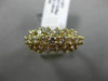 ESTATE WIDE 1.80CT DIAMOND 14KT YELLOW GOLD 3D 3 ROW PYRAMID ANNIVERSARY RING
