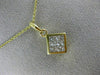 ESTATE 1.0CT DIAMOND 14KT YELLOW GOLD 3D CLASSIC SQUARE INVISIBLE PENDANT #9697