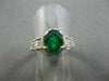 ESTATE 2.18CT DIAMOND & AAA COLOMBIAN EMERALD 14KT WHITE GOLD 3D ENGAGEMENT RING