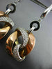 ESTATE LARGE .50CT DIAMOND 14KT WHITE & ROSE GOLD 3D LOVE KNOT HANGING EARRINGS