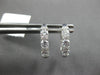 1.02CT DIAMOND 18KT WHITE GOLD 3D 3 STONE PAST PRESENT FUTURE LEVERBACK EARRINGS