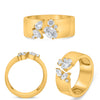 WIDE .73CT DIAMOND 14KT YELLOW GOLD 3D MULTI SHAPE SIX STONE TENSION LOVE RING