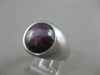ESTATE PURPLE CABACHON STAR SAPPHIRE 14KT WHITE GOLD SOLID MENS RING 15mm #7887