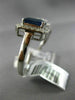 LARGE 2.50CT DIAMOND & AAA SAPPHIRE 14K WHITE GOLD 3D CLUSTER DOUBLE FINGER RING