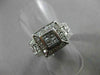 ESTATE LARGE .80CT DIAMOND 18KT WHITE GOLD INVISIBLE SQUARE COCKTAIL RING #21139