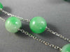 ANTIQUE LARGE .36CT DIAMOND AAA ONYX & JADE 18KT WHITE GOLD 3D LARIAT NECKLACE