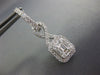 ESTATE 1.59CT DIAMOND 18KT WHITE GOLD ROUND & BAGUETTE SQUARE HANGING EARRINGS
