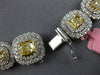 EXTRA LARGE 51.47CT WHITE & CANARY DIAMOND 18KT 2 TONE GOLD DOUBLE HALO NECKLACE