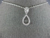 ESTATE .56CT DIAMOND 18KT WHITE GOLD 3D CLASSIC OPEN TEAR DROP LOVE PENDANT