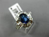 ESTATE 2.56CT DIAMOND & EXTRA FACET SAPPHIRE 18K WHITE GOLD OVAL ENGAGEMENT RING