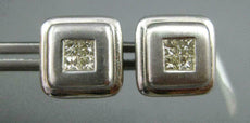 ESTATE LARGE .65CT DIAMOND 14KT WHITE GOLD 3D PRINCESS SQUARE STUD EARRINGS #743