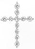 ESTATE 0.25CT DIAMOND 14KT WHITE GOLD 3D CLASSIC CROSS FLOATING PENDANT
