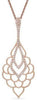 ESTATE 0.25CT DIAMOND 14KT ROSE GOLD CLASSIC OPEN FLOWER TEAR DROP FUN PENDANT