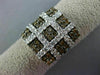 ESTATE LARGE 1.92CT WHITE & CHOCOLATE FANCY DIAMOND 14KT WHITE GOLD SQUARE RING