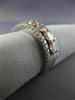 ESTATE 1.95CT WHITE & PINK DIAMOND 18K WHITE GOLD SEMI ETERNITY ANNIVERSARY RING