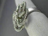 ESTATE MASSIVE 1.34CT ROUND DIAMOND 14K WHITE GOLD 3D OPEN FLOWER COCKTAIL RING