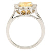 GIA LARGE 2.15CT WHITE & FANCY YELLOW DIAMOND 18KT TWO TONE GOLD ENGAGEMENT RING