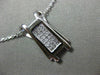 ESTATE .35CT DIAMOND 14K WHITE GOLD 3D RECTANGULAR FLOATING PENDANT CHAIN #25452