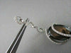 ESTATE OVAL 13.75CT AAA SMOKEY TOPAZ & DIAMOND 18KT W HITE GOLD DROP EARRINGS!!!