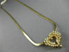ESTATE 1.20CT DIAMOND 14KT YELLOW GOLD CLASSIC FANCY OPEN HEART NECKLACE #6034