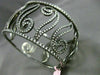 ESTATE WIDE 5.30CT DIAMOND 14K BLACK GOLD 3D FILIGREE MULTI LEAF BANGLE BRACELET