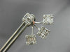 ESTATE LARGE .39CT DIAMOND 18K WHITE GOLD FLOWER FOUR STONE STUD JACKET EARRINGS
