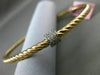 ESTATE .35CT DIAMOND 14KT WHITE & ROSE GOLD CIRCLE OF LIFE ROPE BANGLE BRACELET