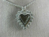 ESTATE .56CT DIAMOND 14KT WHITE GOLD 3D CLASSIC OPEN HEART LOVE PENDANT #10807