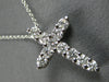 ESTATE .64CT DIAMOND 14KT WHITE GOLD SHARED PRONG INVISIBLE CROSS PENDANT #27677