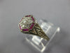 ANTIQUE .34CT DIAMOND & AAA RUBY 18K WHITE GOLD 3D CLUSTER ENGAGEMENT RING 26872