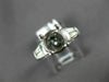 WIDE .65CT DIAMOND PLATINUM ROUND & BAGUETTE SEMI MOUNT ENGAGEMENT RING #18678