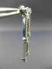 ESTATE 1.27CT DIAMOND 14KT WHITE GOLD BEZEL DOUBLE ROW HANGING EARRINGS #16917