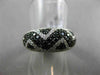 ESTATE 1.30CT WHITE & BLACK DIAMOND 18KT WHITE GOLD 3D ZIG ZAG WAVE WEDDING RING