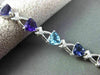 ESTATE 7.51CTW DIAMOND & AAA MULTI GEM 14KT WHITE GOLD TRILLION TENNIS BRACELET