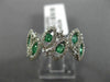 ESTATE WIDE .90CT DIAMOND & SAPPHIRE 14KT WHITE GOLD MULTI LEAF ETOILE LOVE RING