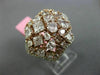 ESTATE LARGE 5.29CT WHITE & PINK DIAMOND 18KT 2 TONE GOLD 3D FLOWER CLUSTER RING
