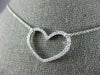ESTATE .27CT DIAMOND 18K WHITE GOLD 3D CLASSIC OPEN HEART LOVE NECKLACE