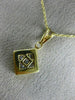 ESTATE .70CT PRINCESS CUT DIAMOND 14K YELLOW GOLD INVISIBLE SQUARE PENDANT#21142