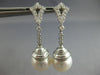LARGE .90CT DIAMOND & AAA SOUTH SEA PEARL 18K WHITE GOLD 3D CHANDELIER EARRINGS