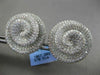 ESTATE MASSIVE 5.98CT DIAMOND 14KT WHITE GOLD 3D SWIRL CLIP ON EARRINGS F/G VVS