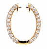 ESTATE 4.24CT DIAMOND 18KT YELLOW GOLD ROUND CLASSIC OVAL HOOP HANGING EARRINGS